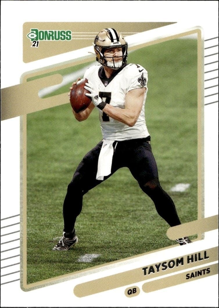 Taysom Hill 2021 Panini Donruss #95 Football Trading Card - Front 2021 Panini Donruss Taysom Hill #95 football trading card front