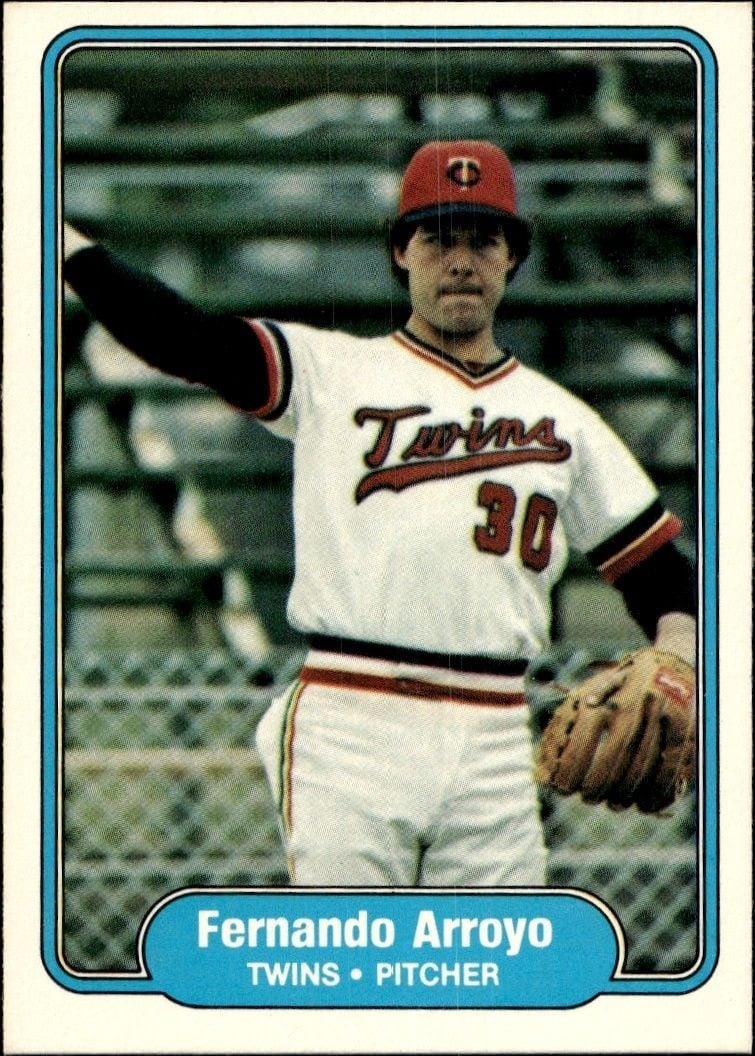 Fernando Arroyo 1982 Fleer #546 Baseball Trading Card - Front 1982 Fleer Fernando Arroyo #546 baseball trading card front