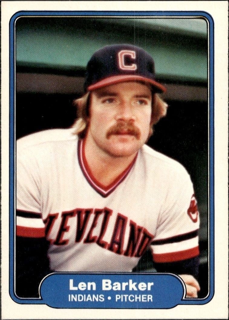 Len Barker 1982 Fleer #360 Baseball Trading Card - Front 1982 Fleer Len Barker #360 baseball trading card front