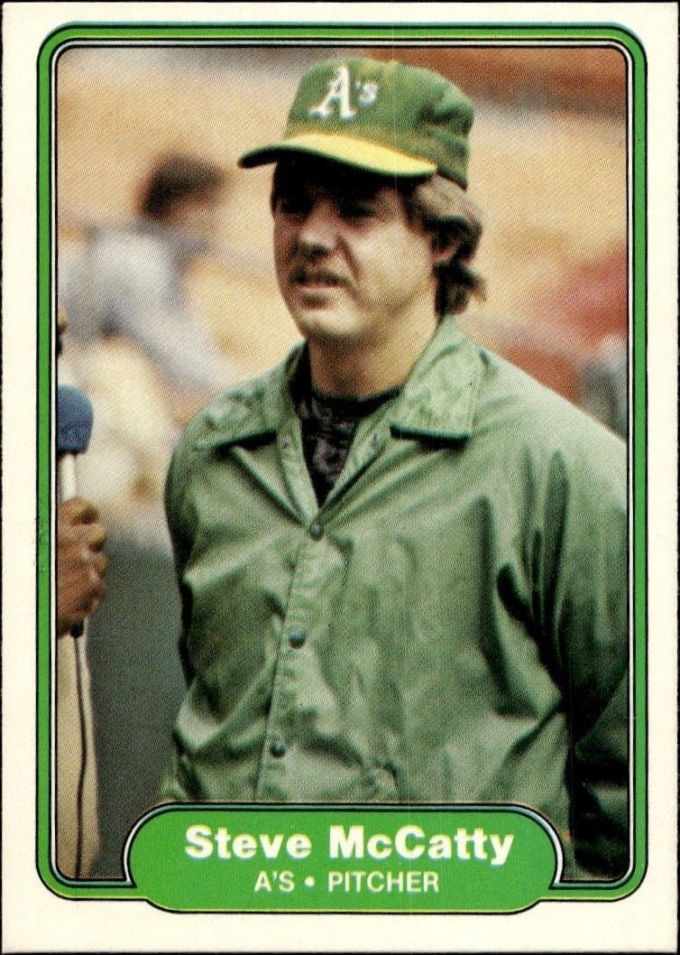 Steve McCatty 1982 Fleer #99 Baseball Trading Card - Front 1982 Fleer Steve McCatty #99 baseball trading card front