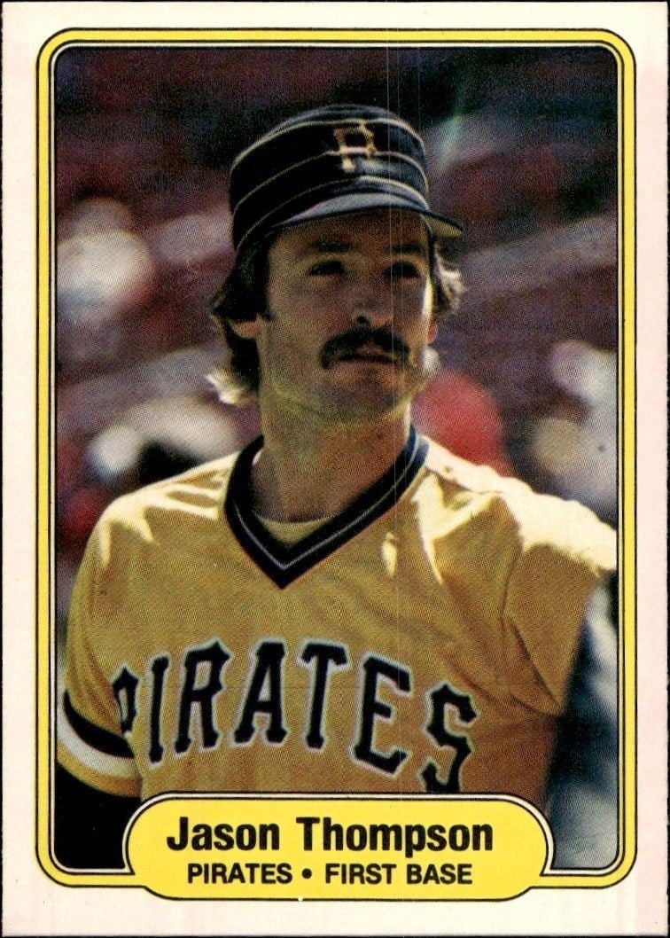 Jason Thompson 1982 Fleer #501 Baseball Trading Card - Front 1982 Fleer Jason Thompson #501 baseball trading card front