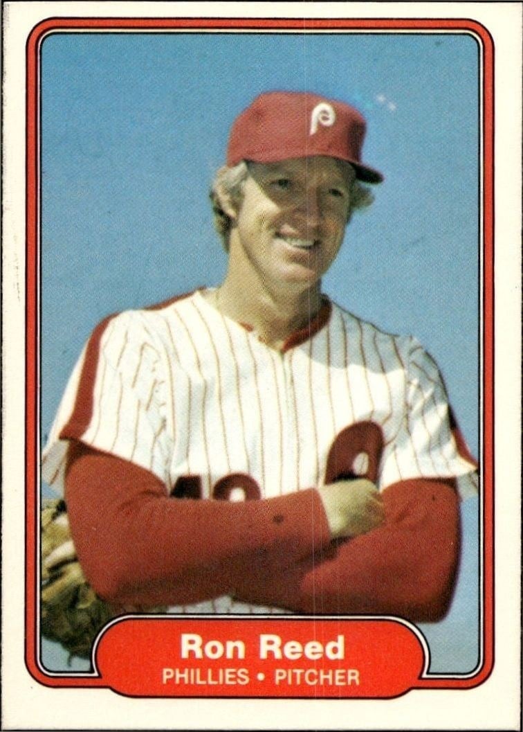 Ron Reed 1982 Fleer #255 Baseball Trading Card - Front 1982 Fleer Ron Reed #255 baseball trading card front