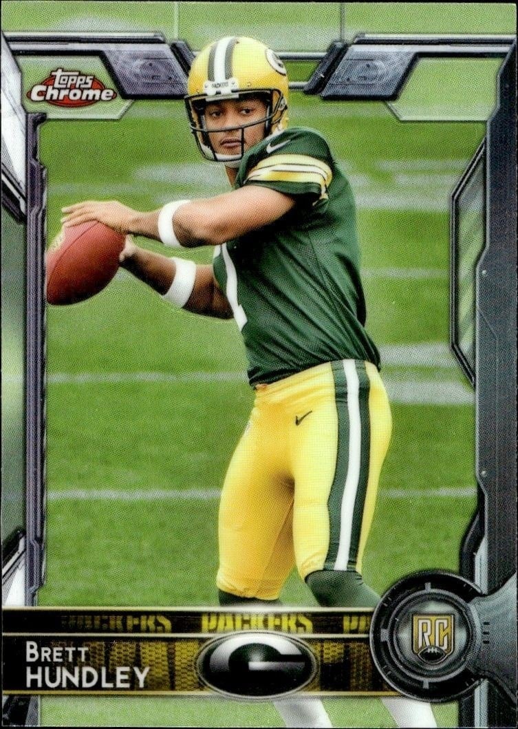 Brett Hundley 2015 Topps Chrome #102A Football Trading Card - Front 2015 Topps Chrome Brett Hundley #102A football trading card front