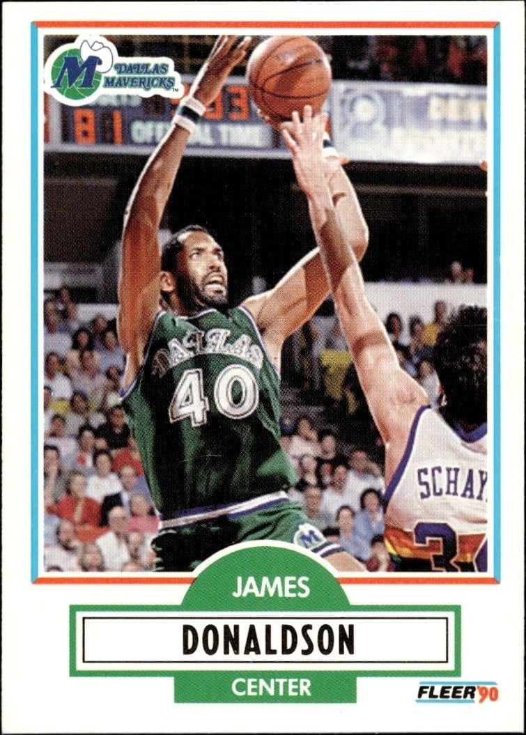 James Donaldson 1990-91 Fleer #41 Basketball Trading Card - Front 1990-91 Fleer James Donaldson #41 basketball trading card front