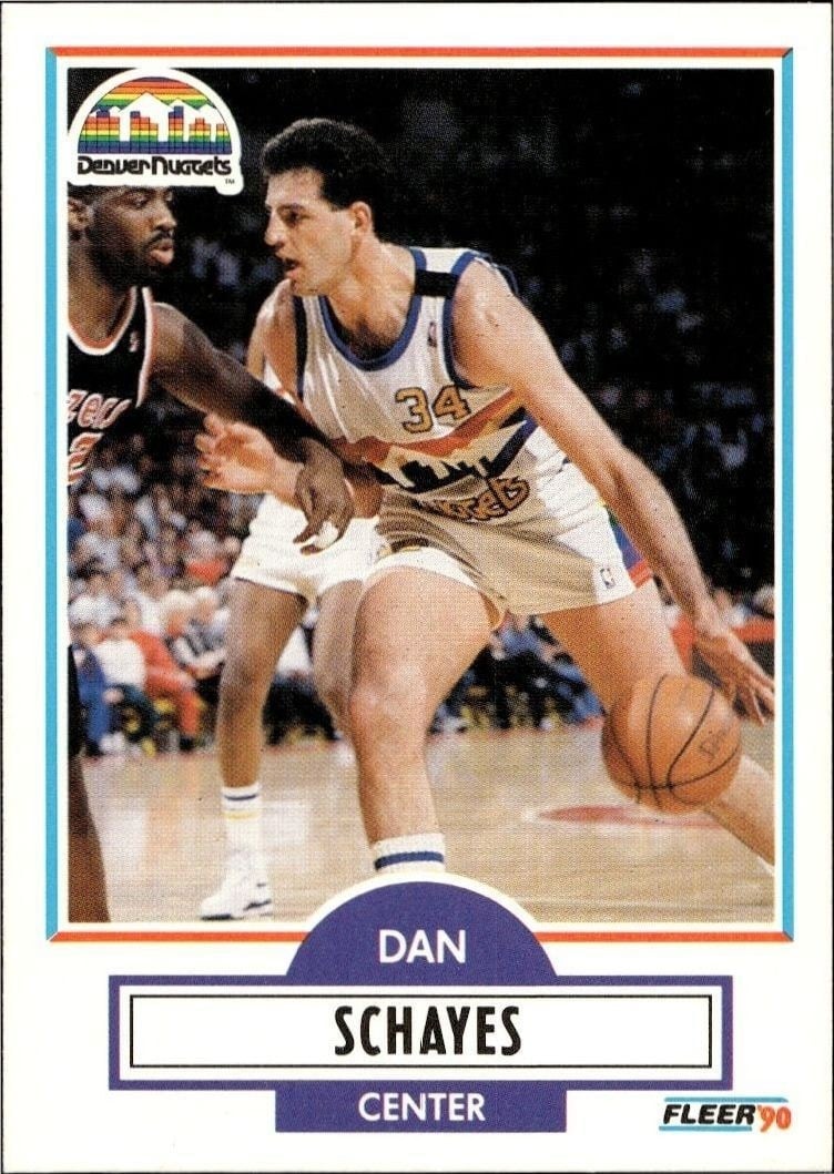 Danny Schayes 1990-91 Fleer #53 Basketball Trading Card - Front 1990-91 Fleer Danny Schayes #53 basketball trading card front