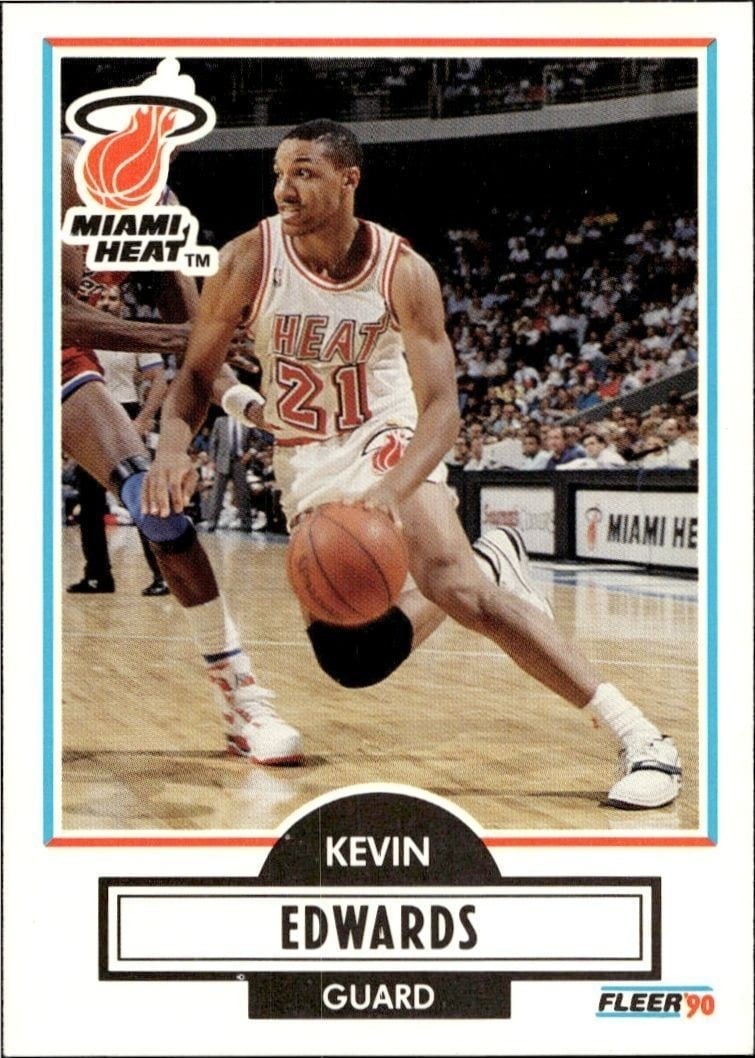 Kevin Edwards 1990-91 Fleer #99 Basketball Trading Card - Front 1990-91 Fleer Kevin Edwards #99 basketball trading card front