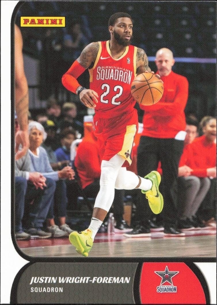 Justin Wright-Foreman 2021-22 Panini NBA G League #17 Basketball Trading Card - Front 2021-22 Panini NBA G League Justin Wright-Foreman #17 basketball trading card front