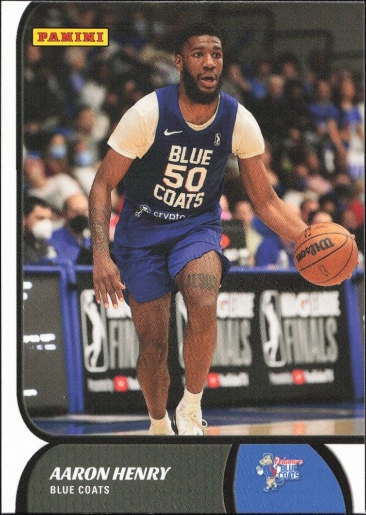Aaron Henry 2021-22 Panini NBA G League #40 Basketball Trading Card - Front 2021-22 Panini NBA G League Aaron Henry #40 basketball trading card front