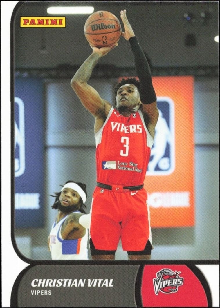 Christian Vital 2021-22 Panini NBA G League #113 Basketball Trading Card - Front 2021-22 Panini NBA G League Christian Vital #113 basketball trading card front