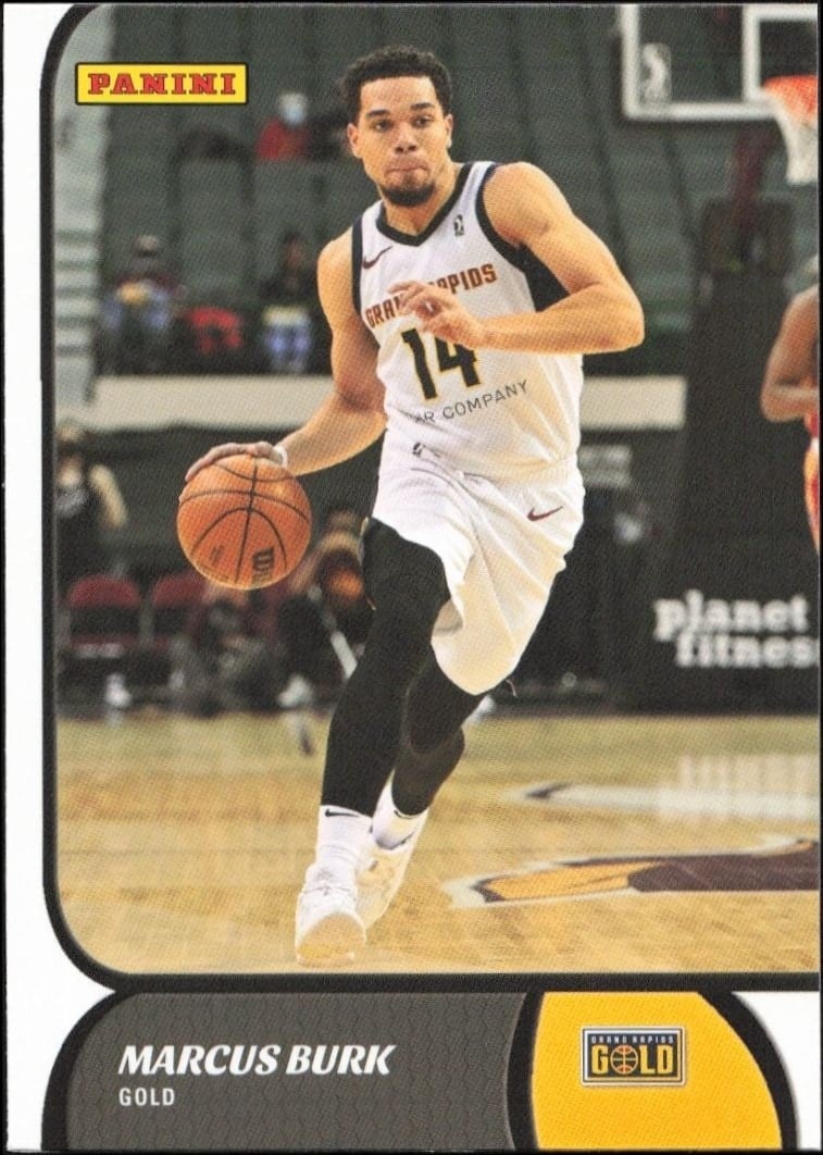 Marcus Burk 2021-22 Panini NBA G League #55 Basketball Trading Card - Front 2021-22 Panini NBA G League Marcus Burk #55 basketball trading card front
