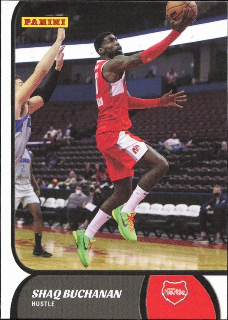 Shaq Buchanan 2021-22 Panini NBA G League #95 Basketball Trading Card - Front 2021-22 Panini NBA G League Shaq Buchanan #95 basketball trading card front