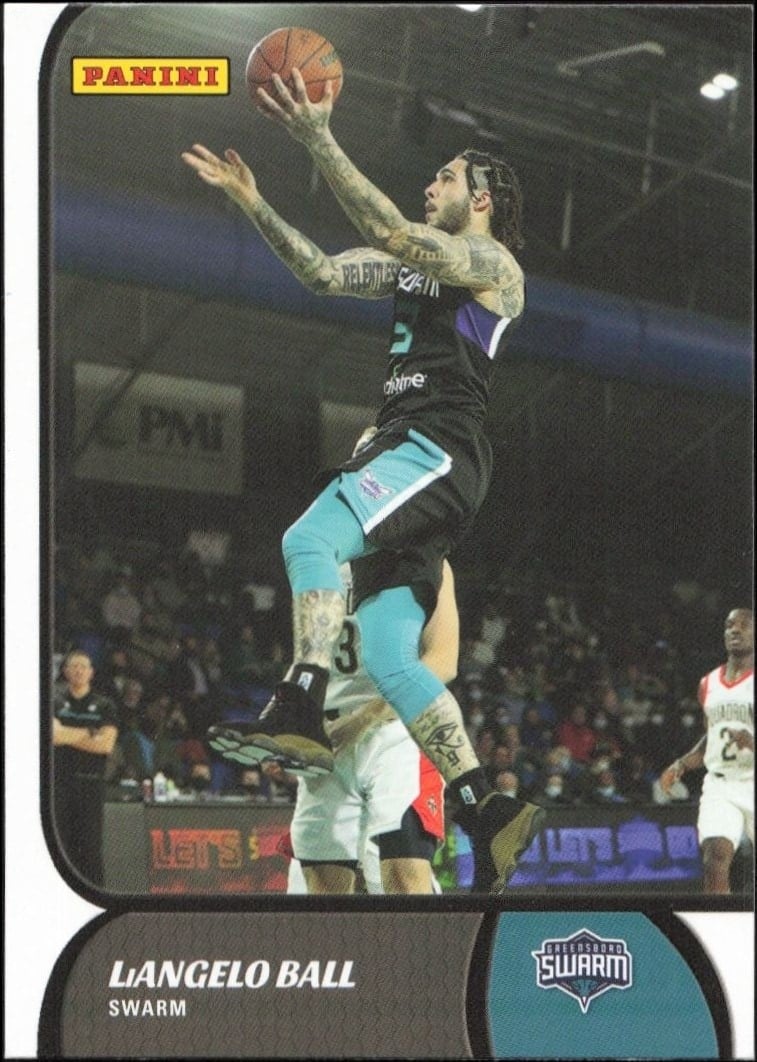 Liangelo Ball 2021-22 Panini NBA G League #64 Basketball Trading Card - Front 2021-22 Panini NBA G League Liangelo Ball #64 basketball trading card front