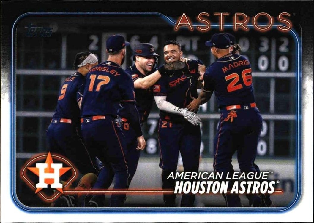 Houston Astros 2024 Topps #132 Baseball Trading Card - Front 2024 Topps Houston Astros #132 baseball trading card front