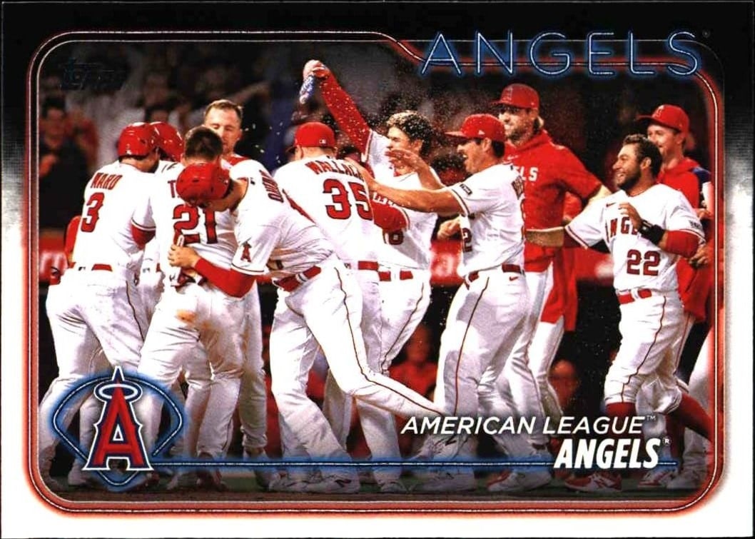 Los Angeles Angels 2024 Topps #279 Baseball Trading Card - Front 2024 Topps Los Angeles Angels #279 baseball trading card front
