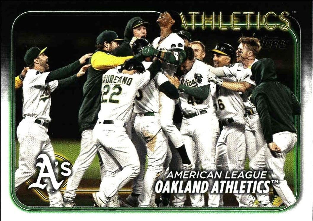 Oakland Athletics 2024 Topps Series 2 #688 Baseball Trading Card - Front 2024 Topps Series 2 Oakland Athletics #688 baseball trading card front