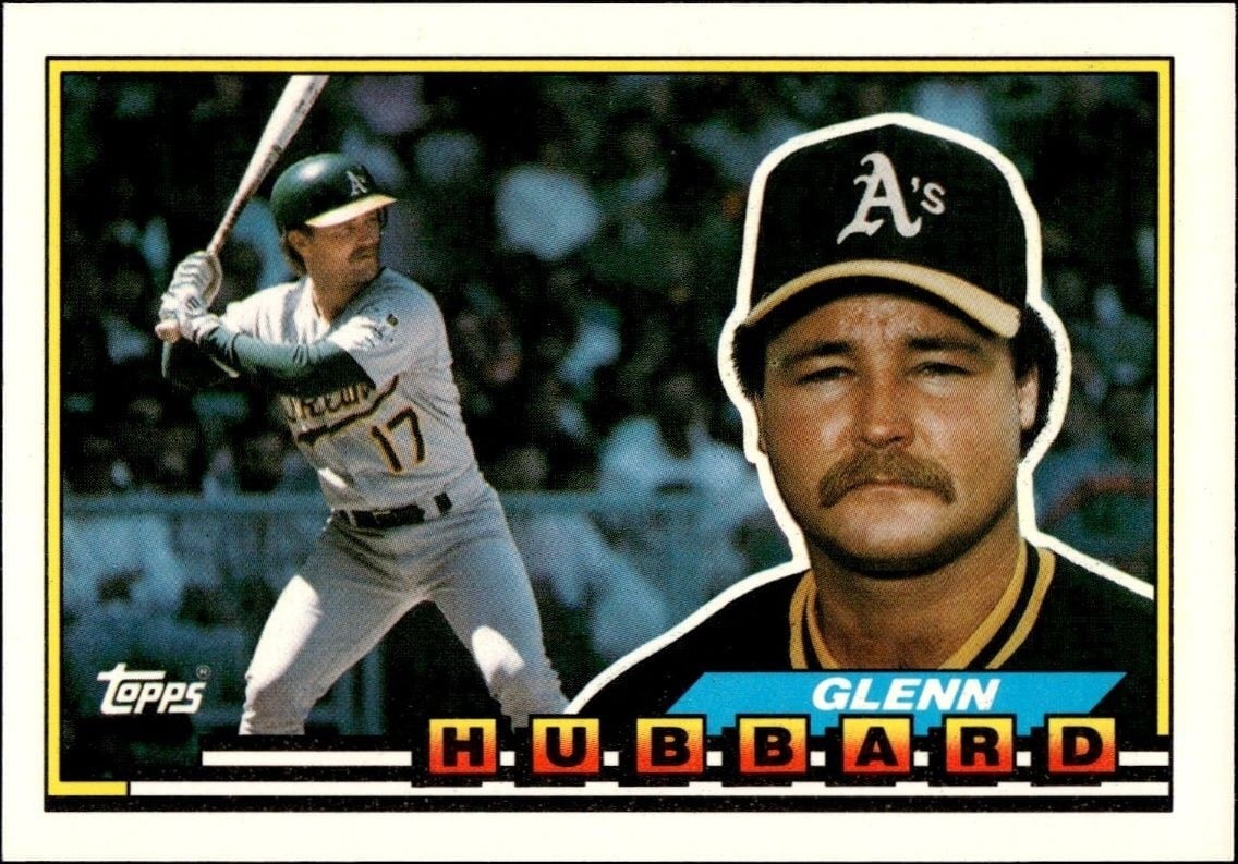 Glenn Hubbard 1989 Topps Big #232 Baseball Trading Card - Front 1989 Topps Big Glenn Hubbard #232 baseball trading card front