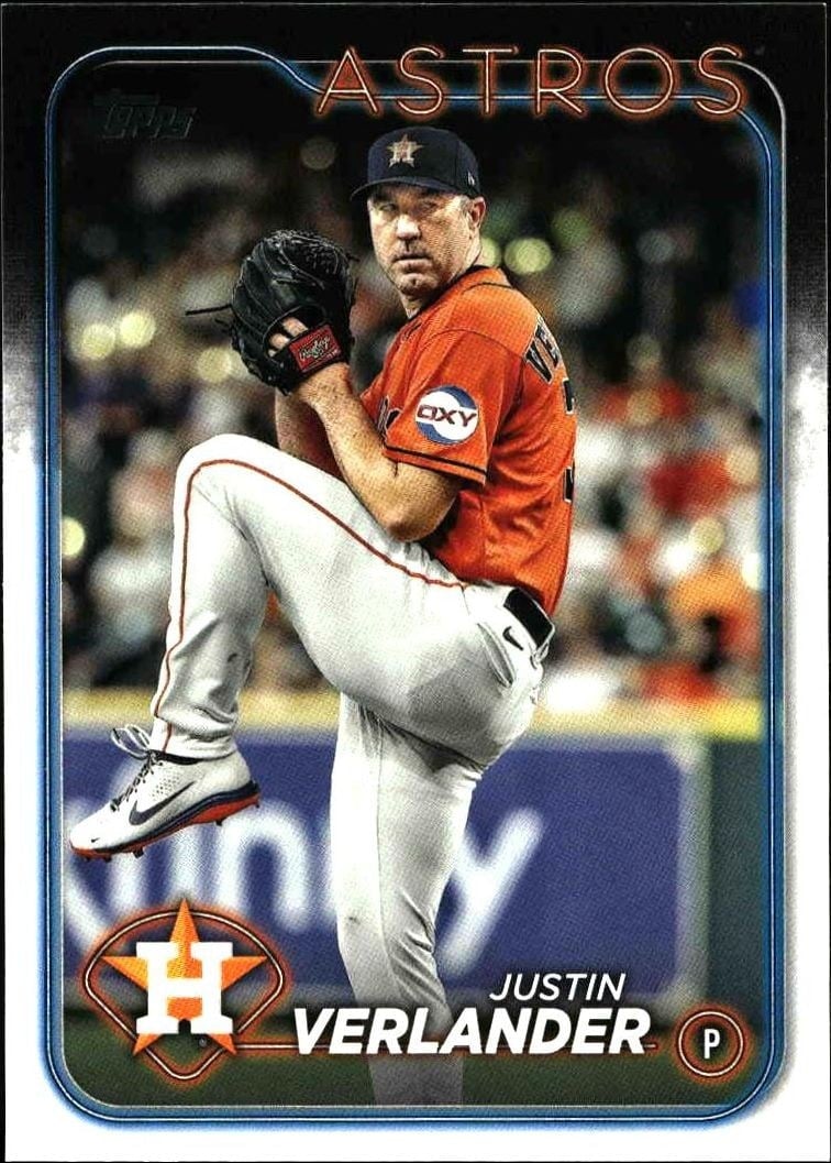 Justin Verlander 2024 Topps #62 Baseball Trading Card - Front 2024 Topps Justin Verlander #62 baseball trading card front
