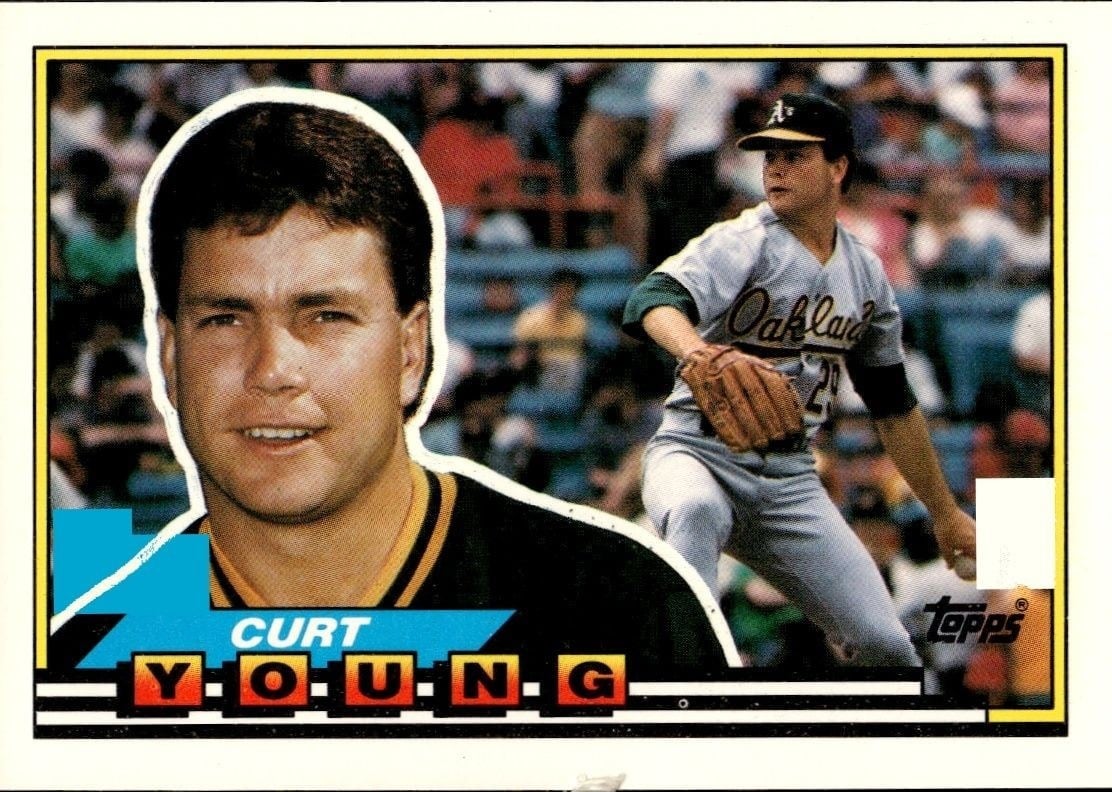 Curt Young 1989 Topps Big #254 Baseball Trading Card - Front 1989 Topps Big Curt Young #254 baseball trading card front