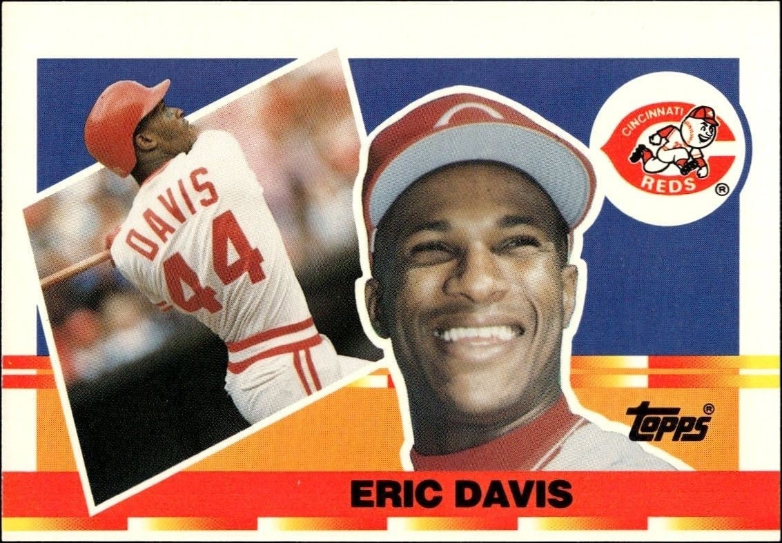Eric Davis 1990 Topps Big #72 Baseball Trading Card - Front 1990 Topps Big Eric Davis #72 baseball trading card front