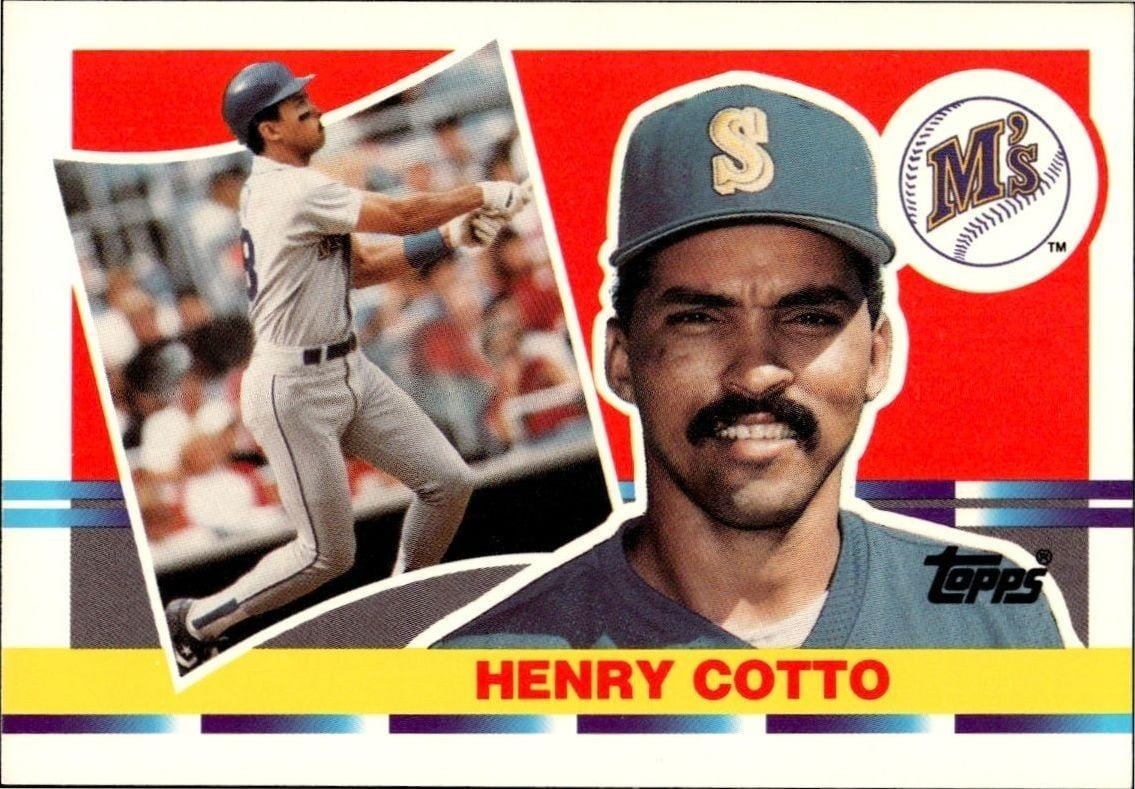 Henry Cotto 1990 Topps Big #156 Baseball Trading Card - Front 1990 Topps Big Henry Cotto #156 baseball trading card front