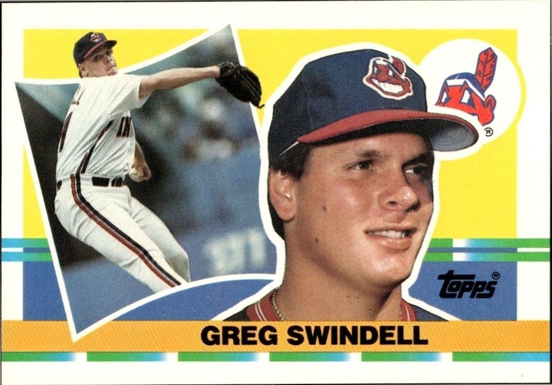 Greg Swindell 1990 Topps Big #288 Baseball Trading Card - Front 1990 Topps Big Greg Swindell #288 baseball trading card front