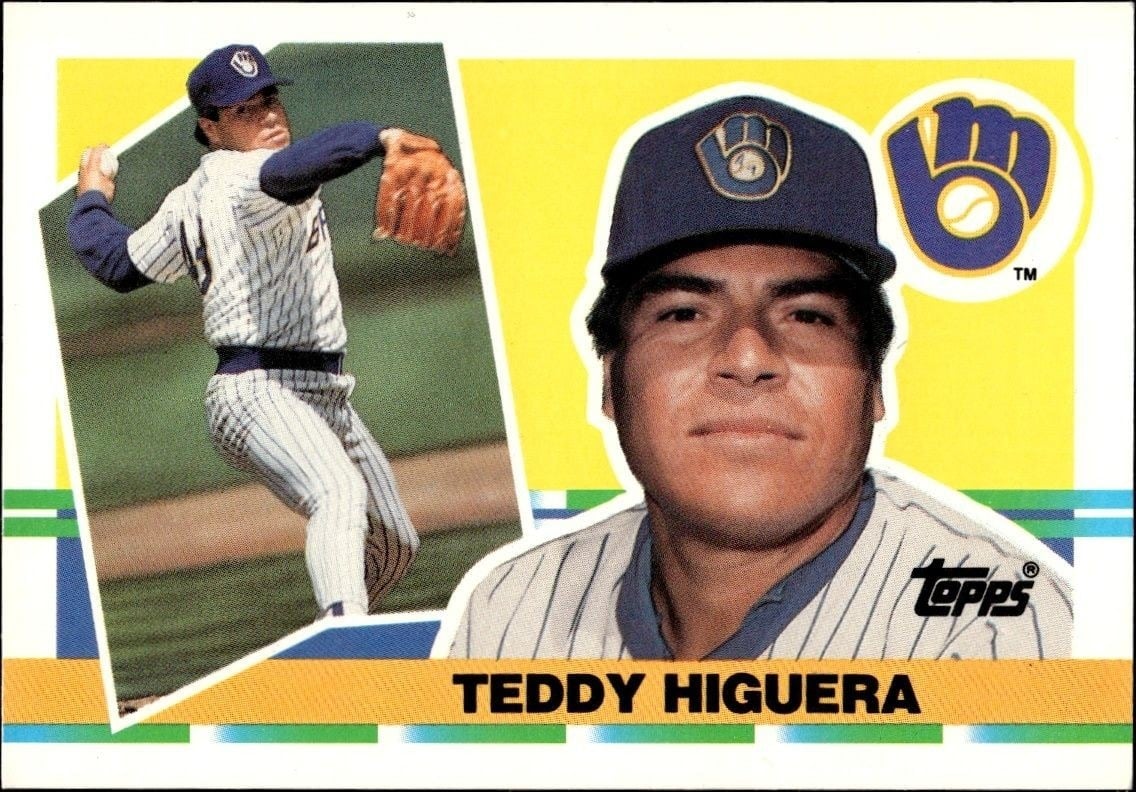Teddy Higuera 1990 Topps Big #322 Baseball Trading Card - Front 1990 Topps Big Teddy Higuera #322 baseball trading card front