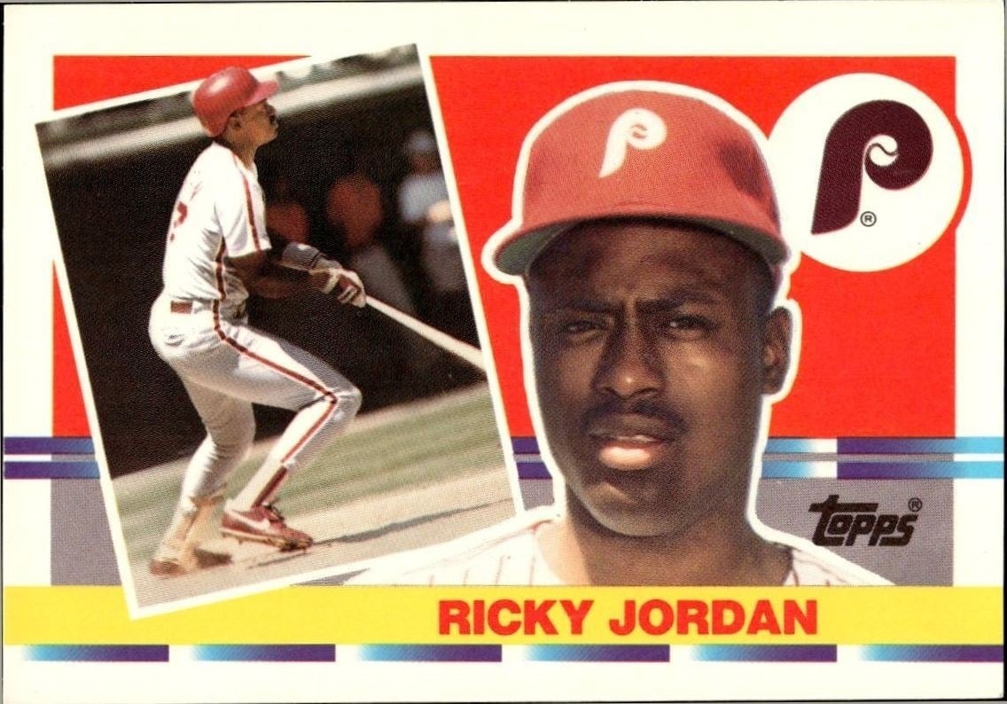 Ricky Jordan 1990 Topps Big #172 Baseball Trading Card - Front 1990 Topps Big Ricky Jordan #172 baseball trading card front