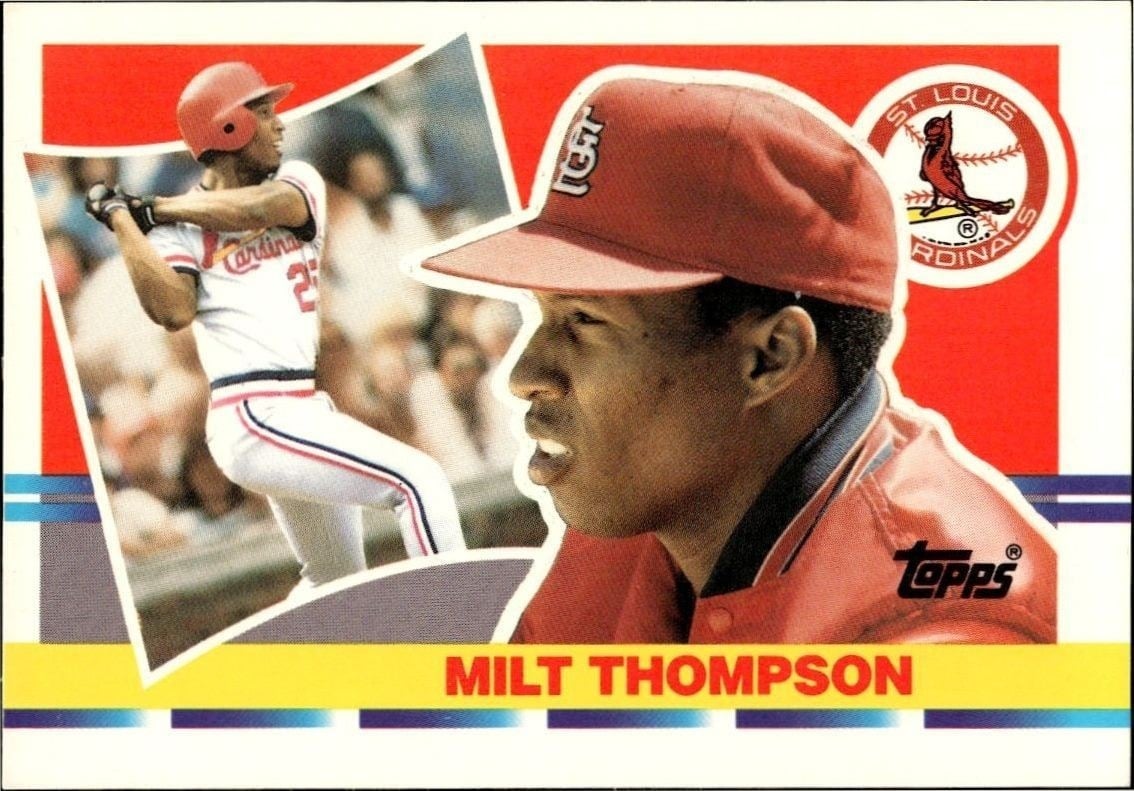 Milt Thompson 1990 Topps Big #126 Baseball Trading Card - Front 1990 Topps Big Milt Thompson #126 baseball trading card front