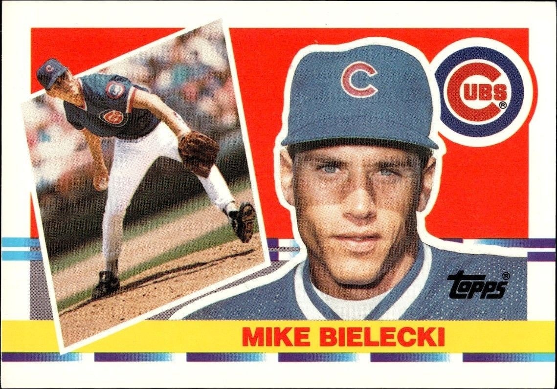 Mike Bielecki 1990 Topps Big #129 Baseball Trading Card - Front 1990 Topps Big Mike Bielecki #129 baseball trading card front