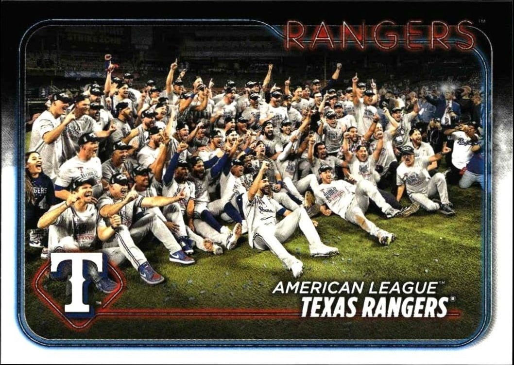 Texas Rangers 2024 Topps Series 2 #498 Baseball Trading Card - Front 2024 Topps Series 2 Texas Rangers #498 baseball trading card front