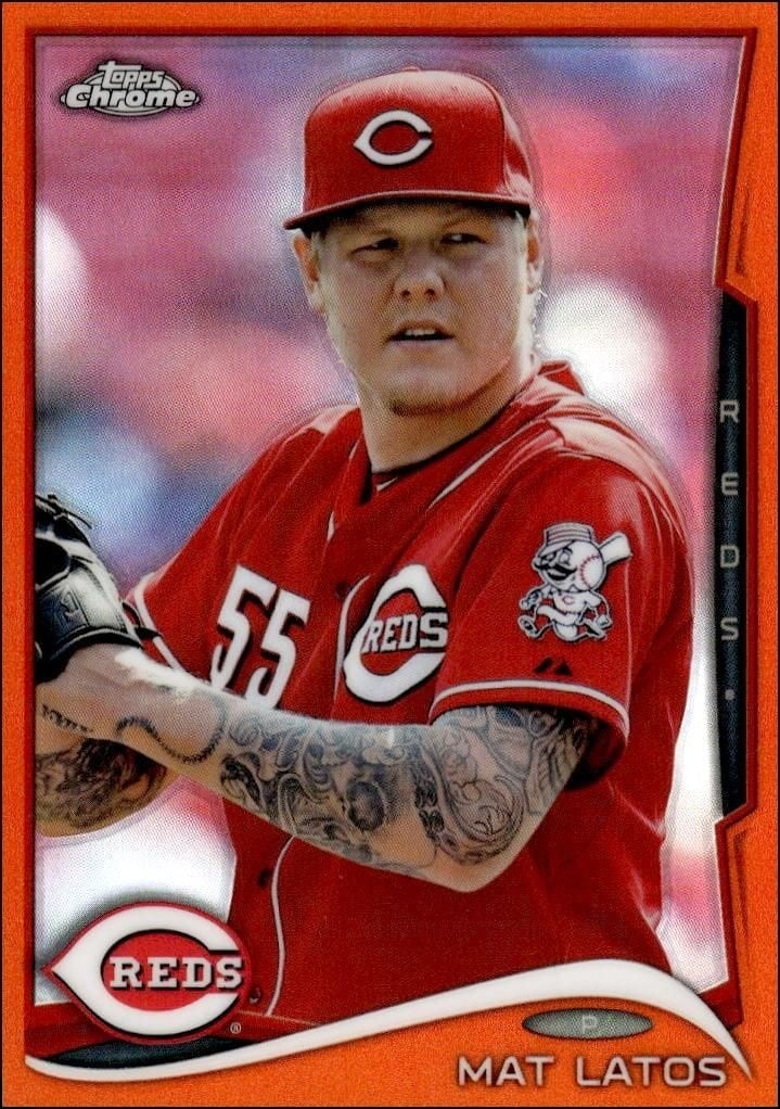 2014 Topps Chrome Mat Latos #72 trading card