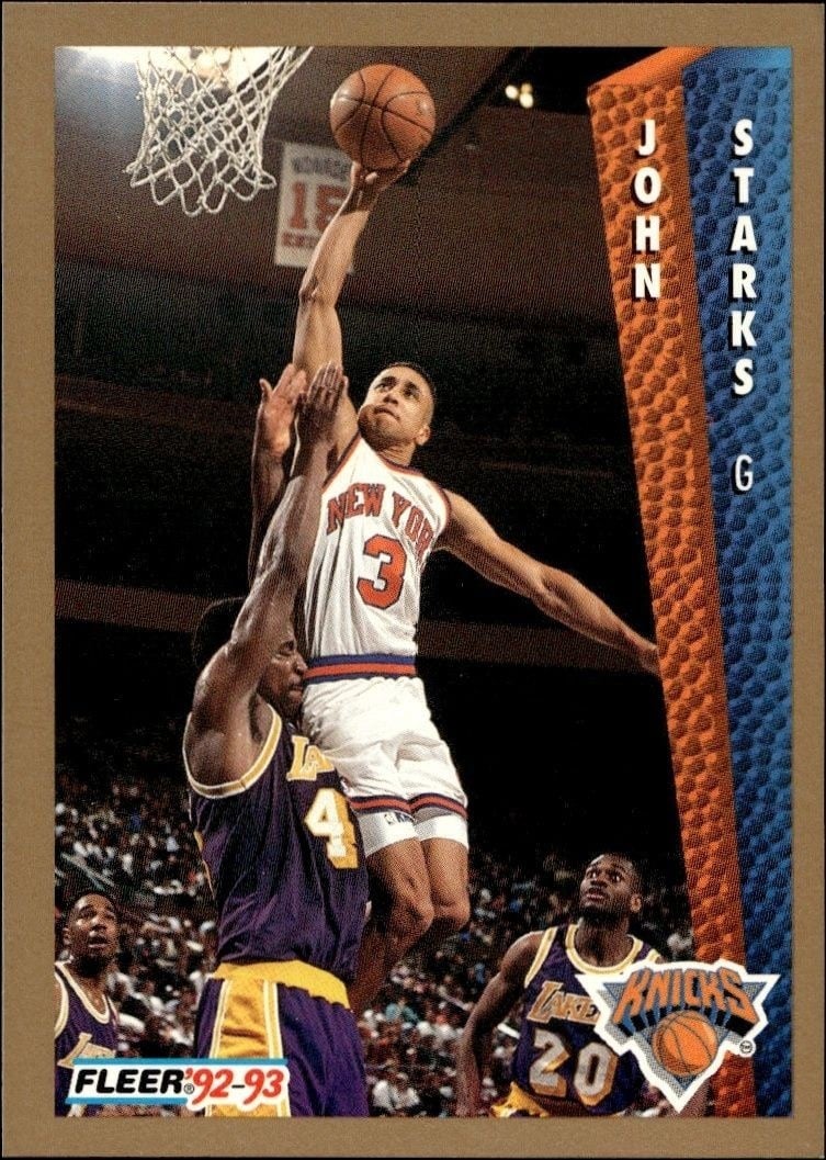 John Starks 1992-93 Fleer #156 Basketball Trading Card - Front 1992-93 Fleer John Starks #156 basketball trading card front