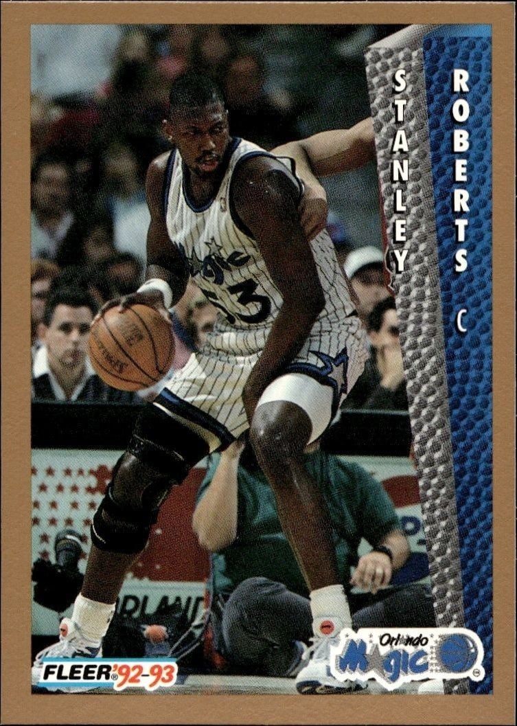 Stanley Roberts 1992-93 Fleer #162 Basketball Trading Card - Front 1992-93 Fleer Stanley Roberts #162 basketball trading card front