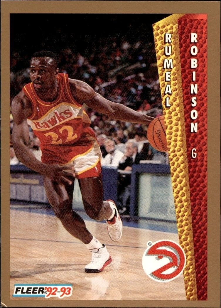 Rumeal Robinson 1992-93 Fleer #6 Basketball Trading Card - Front 1992-93 Fleer Rumeal Robinson #6 basketball trading card front