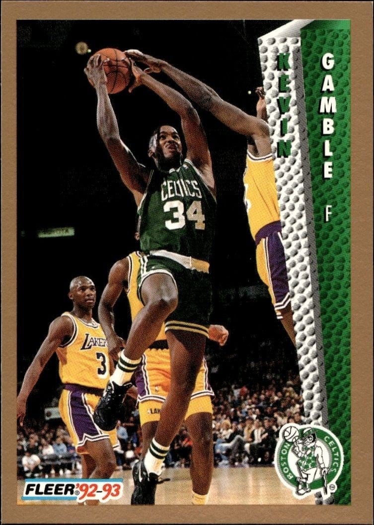 Kevin Gamble 1992-93 Fleer #15 Basketball Trading Card - Front 1992-93 Fleer Kevin Gamble #15 basketball trading card front