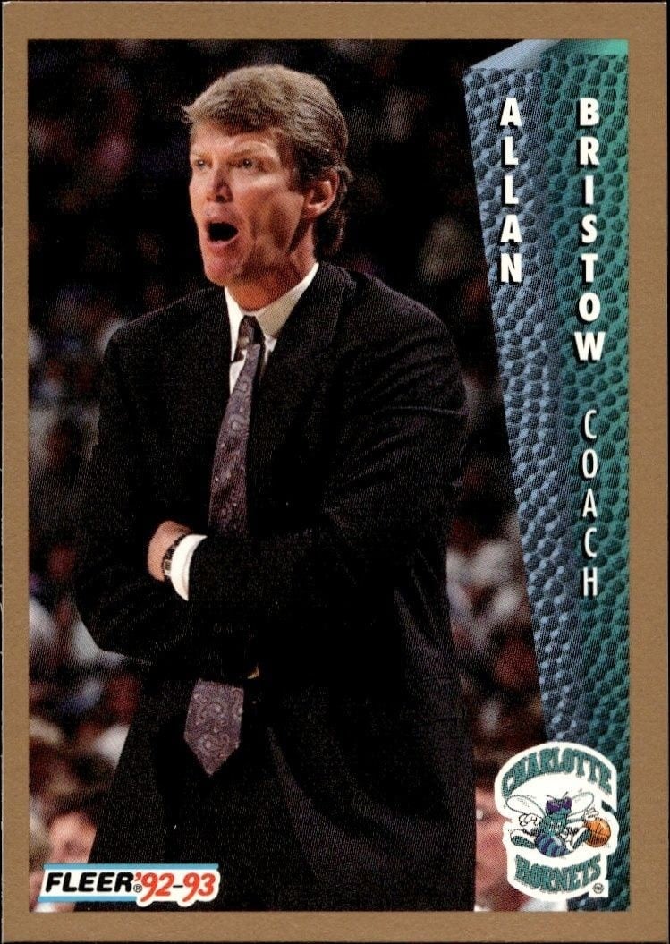 Allan Bristow 1992-93 Fleer #21 Basketball Trading Card - Front 1992-93 Fleer Allan Bristow #21 basketball trading card front