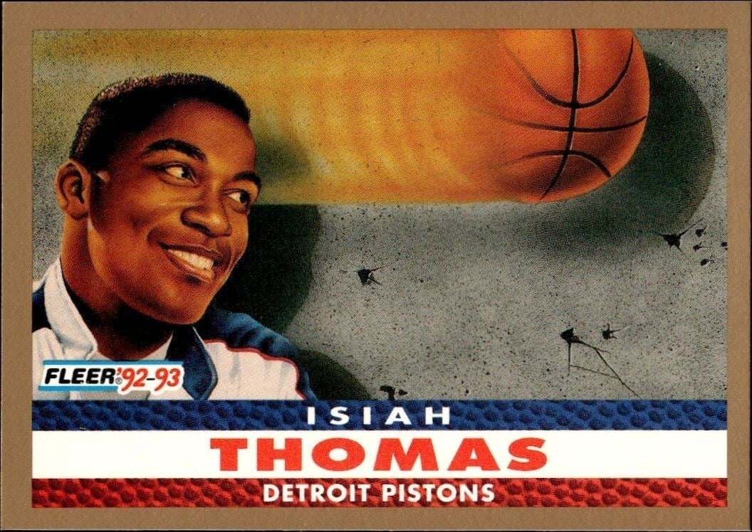 Isiah Thomas 1992-93 Fleer #255 Basketball Trading Card - Front 1992-93 Fleer Isiah Thomas #255 basketball trading card front