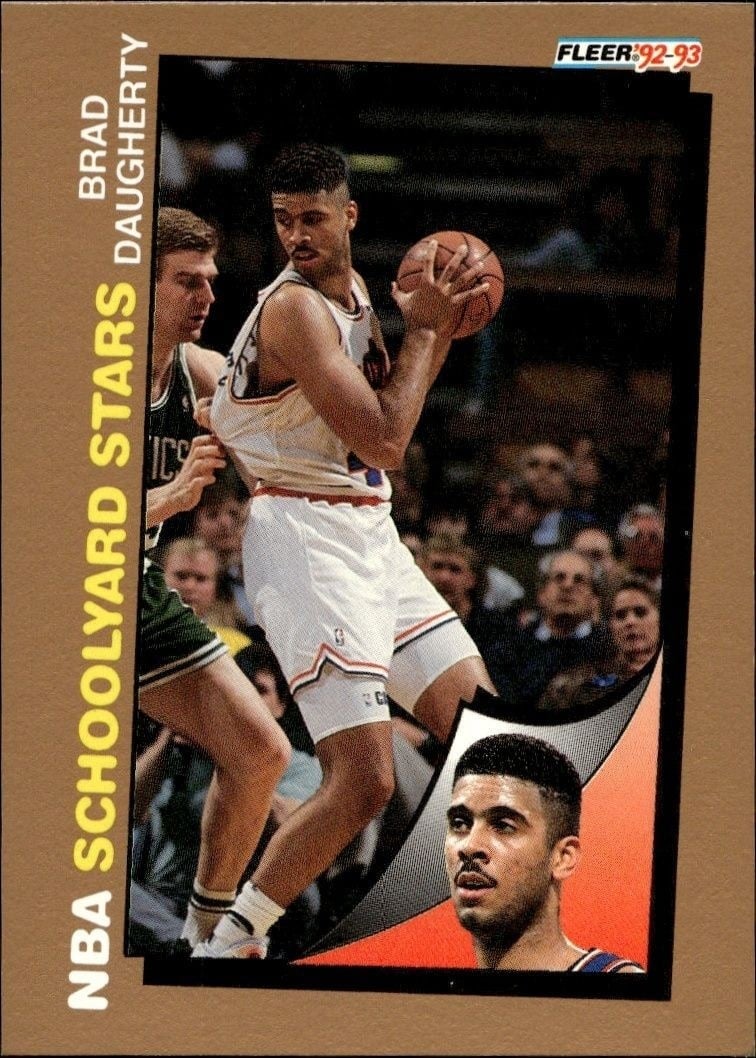 Brad Daugherty 1992-93 Fleer #257 Basketball Trading Card - Front 1992-93 Fleer Brad Daugherty #257 basketball trading card front