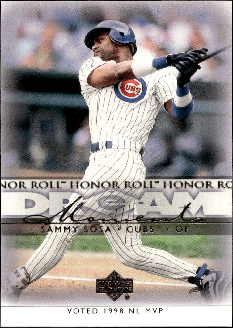 Sammy Sosa 2002 Upper Deck Honor Roll #60 Baseball Trading Card - Front 2002 Upper Deck Honor Roll Sammy Sosa #60 baseball trading card front