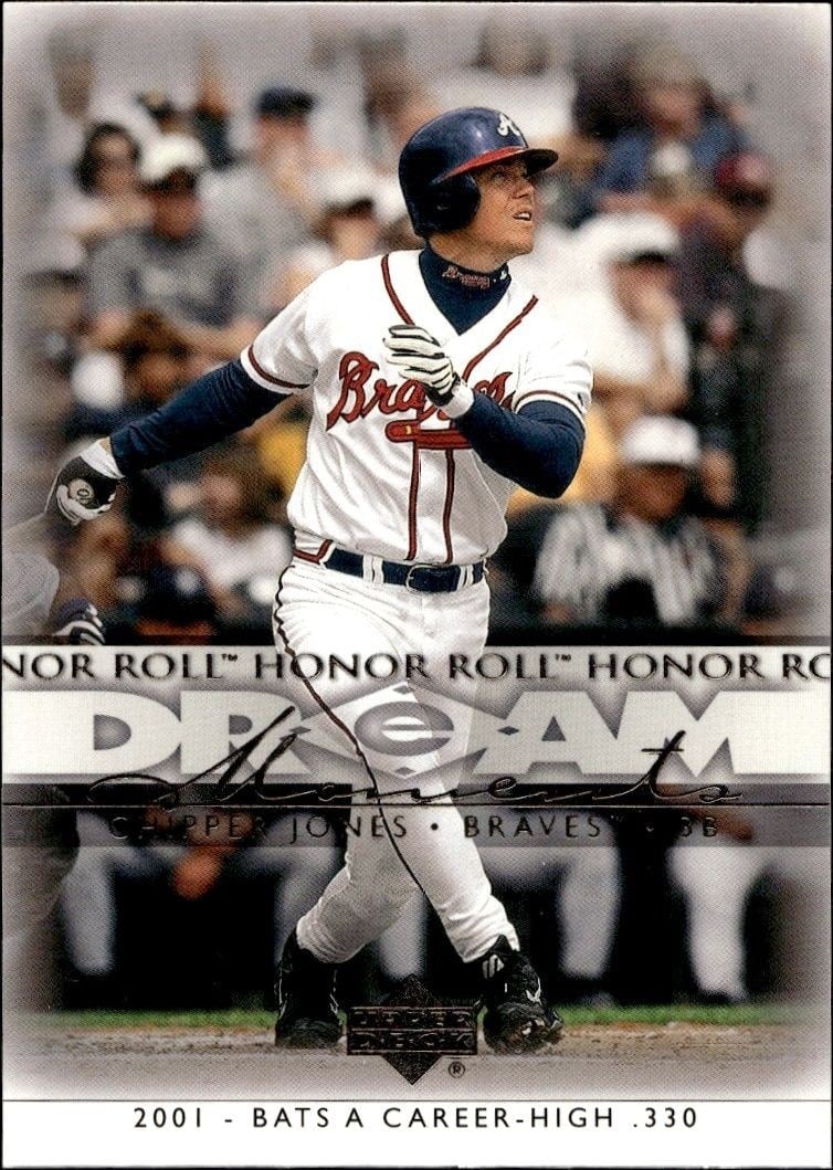 Chipper Jones 2002 Upper Deck Honor Roll #47 Baseball Trading Card - Front 2002 Upper Deck Honor Roll Chipper Jones #47 baseball trading card front