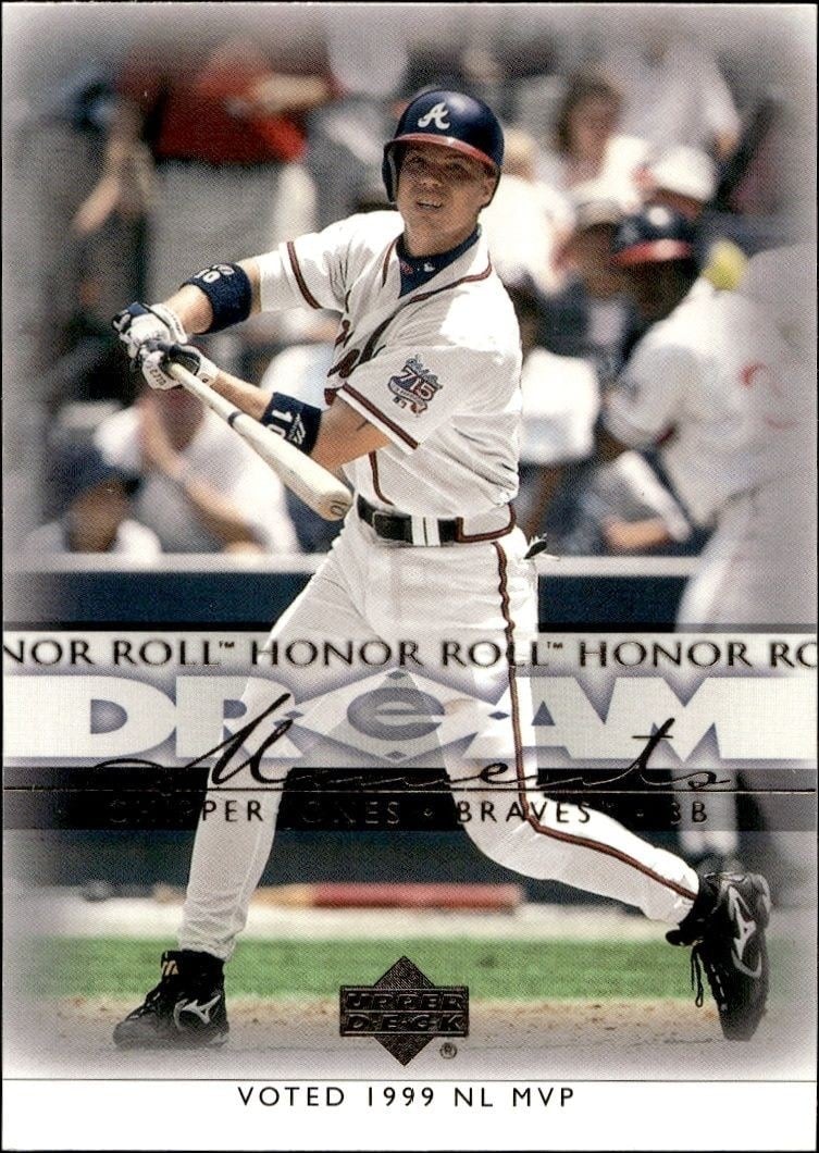 Chipper Jones 2002 Upper Deck Honor Roll #46 Baseball Trading Card - Front 2002 Upper Deck Honor Roll Chipper Jones #46 baseball trading card front