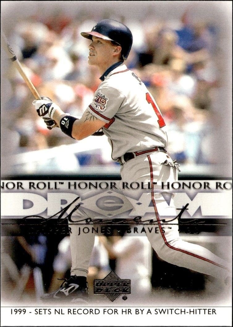Chipper Jones 2002 Upper Deck Honor Roll #45 Baseball Trading Card - Front 2002 Upper Deck Honor Roll Chipper Jones #45 baseball trading card front