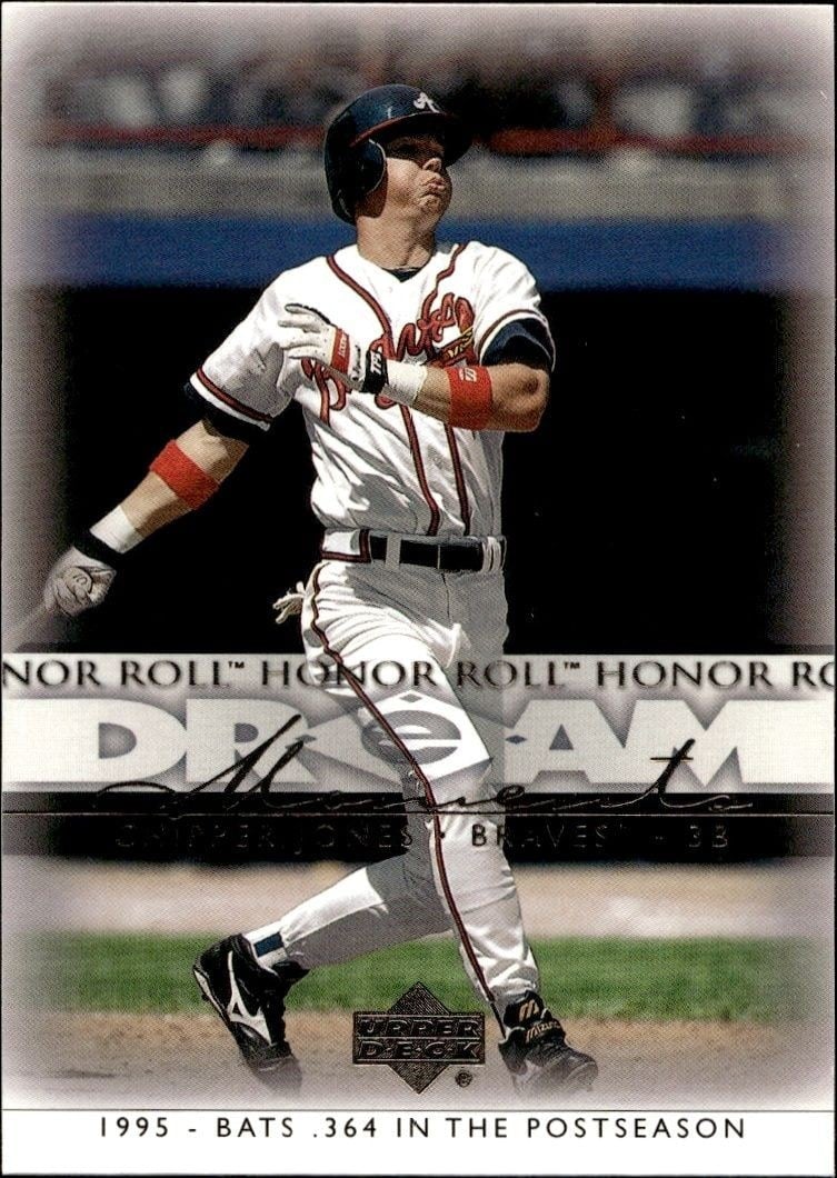Chipper Jones 2002 Upper Deck Honor Roll #44 Baseball Trading Card - Front 2002 Upper Deck Honor Roll Chipper Jones #44 baseball trading card front