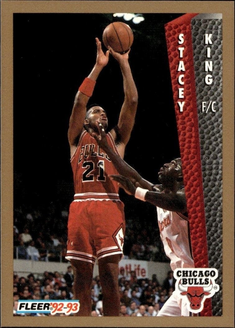 Stacey King 1992-93 Fleer #33 Basketball Trading Card - Front 1992-93 Fleer Stacey King #33 basketball trading card front
