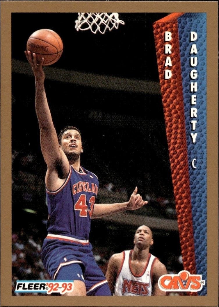 Brad Daugherty 1992-93 Fleer #40 Basketball Trading Card - Front 1992-93 Fleer Brad Daugherty #40 basketball trading card front