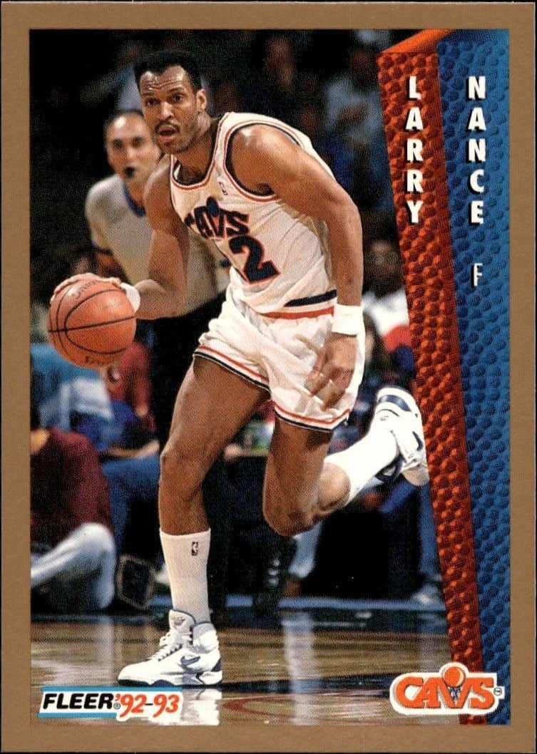 Larry Nance 1992-93 Fleer #42 Basketball Trading Card - Front 1992-93 Fleer Larry Nance #42 basketball trading card front