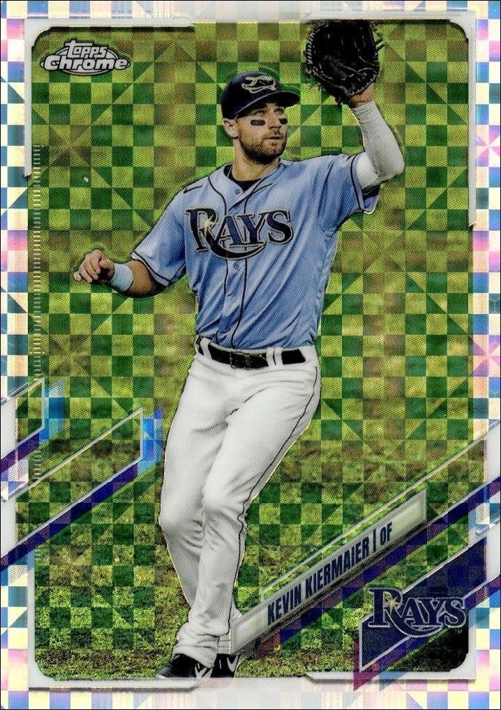 Kevin Kiermaier 2021 Topps Chrome #38 Baseball Trading Card - Front 2021 Topps Chrome Kevin Kiermaier #38 baseball trading card front