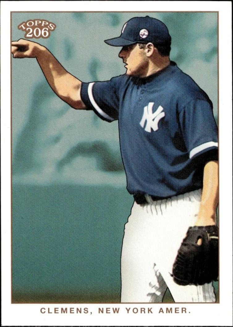 Roger Clemens 2002 Topps T206 #183 Baseball Trading Card - Front 2002 Topps T206 Roger Clemens #183 baseball trading card front