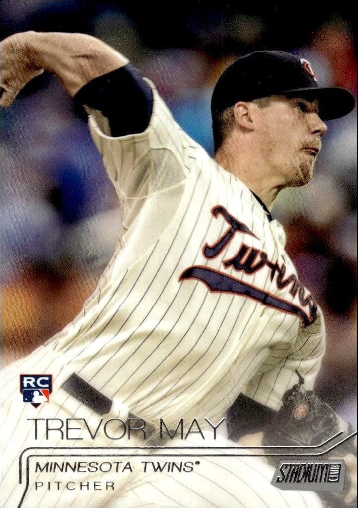 Trevor May 2015 Topps Stadium Club #293 Baseball Trading Card - Front 2015 Topps Stadium Club Trevor May #293 baseball trading card front