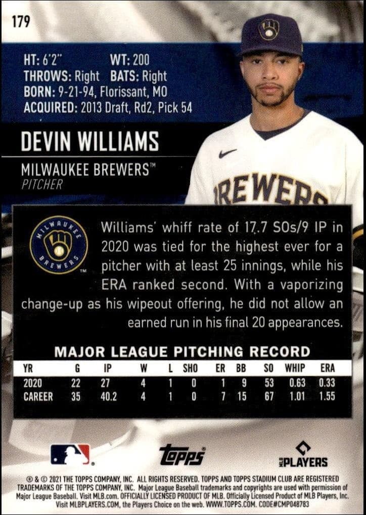 Devin Williams - Back